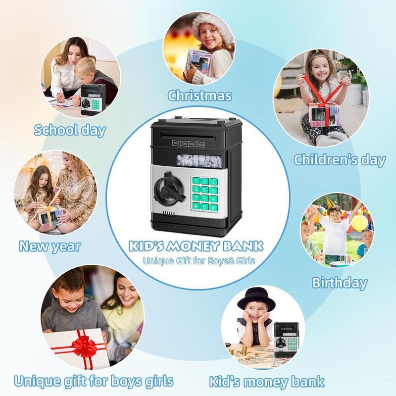 🔥Limited-Time 50% OFF | ✨Kids' Electronic ATM Piggy Bank with Password & Automatic Bill Feeder