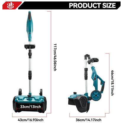 52.8" Brushless Cordless Snow Shovel Foldable with Wheels | For Makita 18V Battery