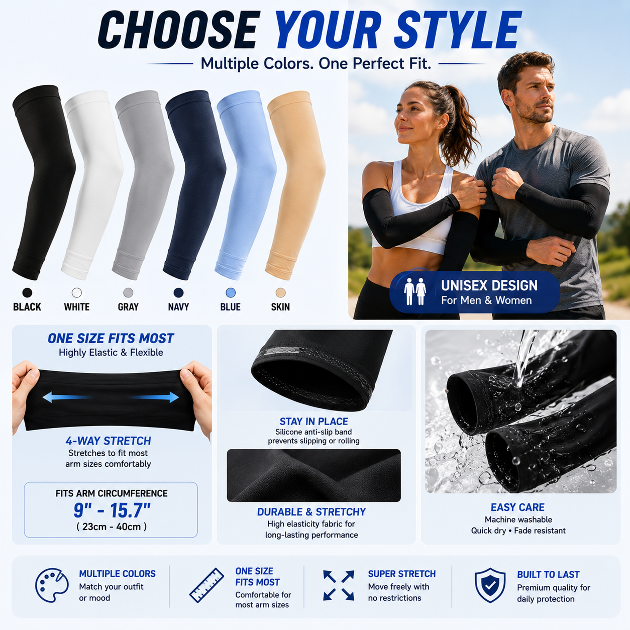 🔥 50% OFF | UPF 50+ Cooling UV Protection Arm Sleeves for Men & Women | Stay Cool Outdoors