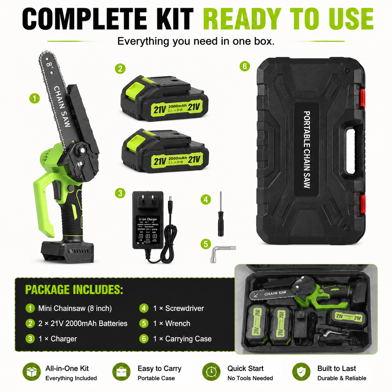 Mini Chainsaw 🔋 8-Inch Portable Electric Chainsaw for Tree Trimming & DIY  URL Handle