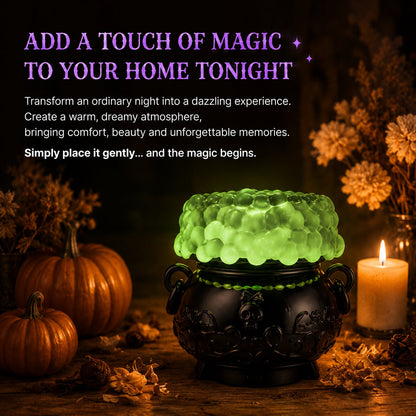 👻✨Light-up Color-changing Cauldron Waterglobe 3-Wick Candle Holder