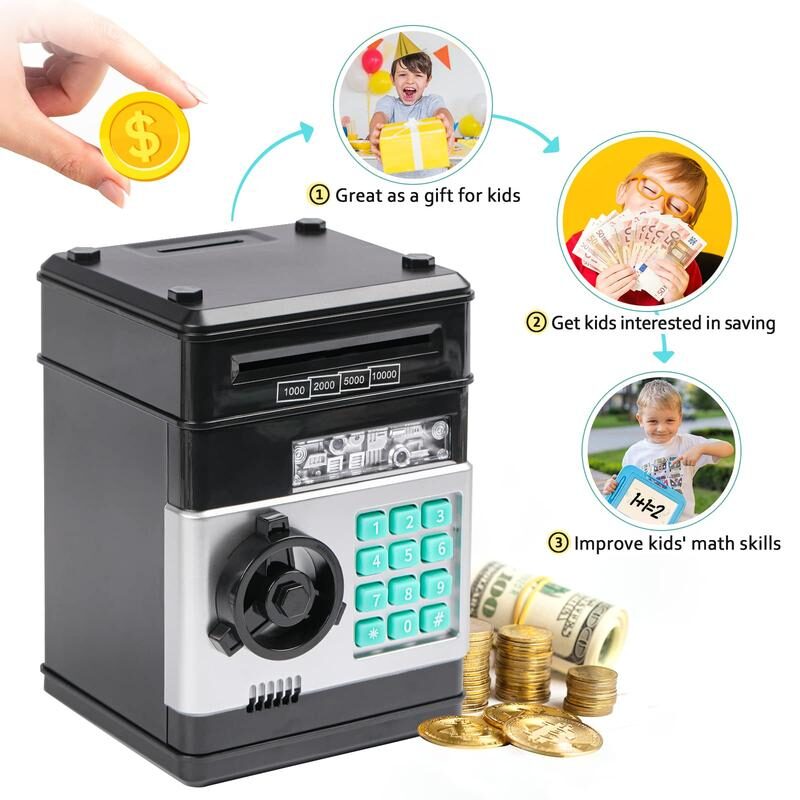 🔥Limited-Time 50% OFF | ✨Kids' Electronic ATM Piggy Bank with Password & Automatic Bill Feeder