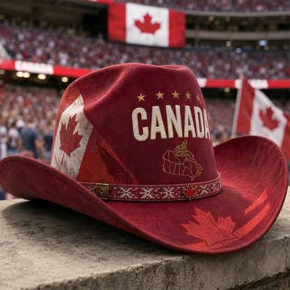 Legendary Nation Cowboy Hat - Premium Embroidered Country Flag Western Hat for Game Day & Festivals