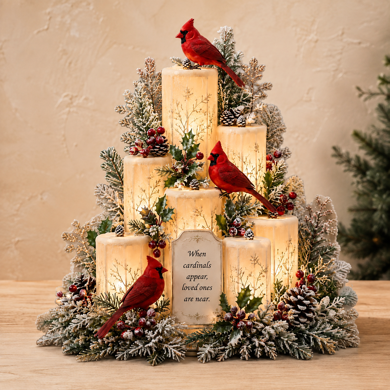 When cardinals appear loved ones are near memorial plaque