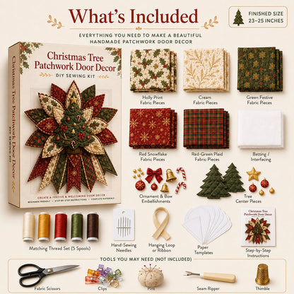 ⭐ 🎄 Christmas Sale 50% OFF 🎉 – DIY Quilted Christmas Door Hanging Kit for Festive Holiday Home Deco
