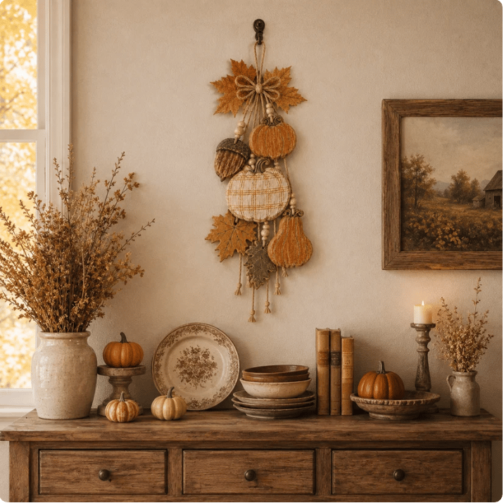 Rustic Harvest WoodenDoor Hanger