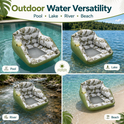 🛋️ 3-in-1 Inflatable Pool Lounge Chair（Includes Air Pump）