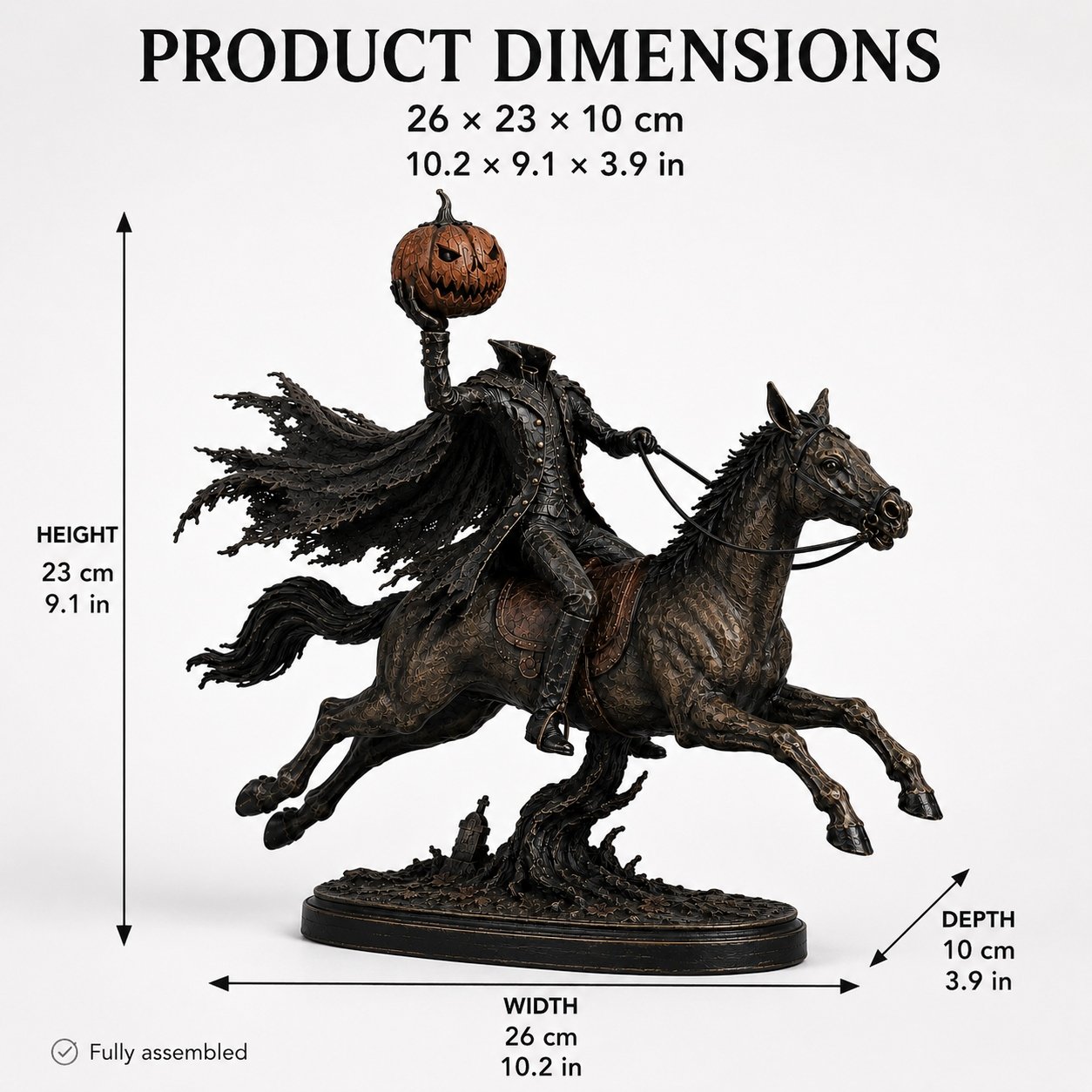 ⏰Limited Stock 50% OFF - 🎃🏇Midnight Chase Headless Horseman Statue✨