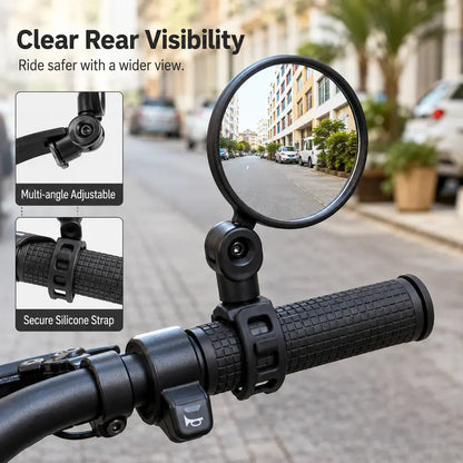 Multi-Angle Adjustable Bicycle Handlebar Convex Rearview Mirror（2Pcs）