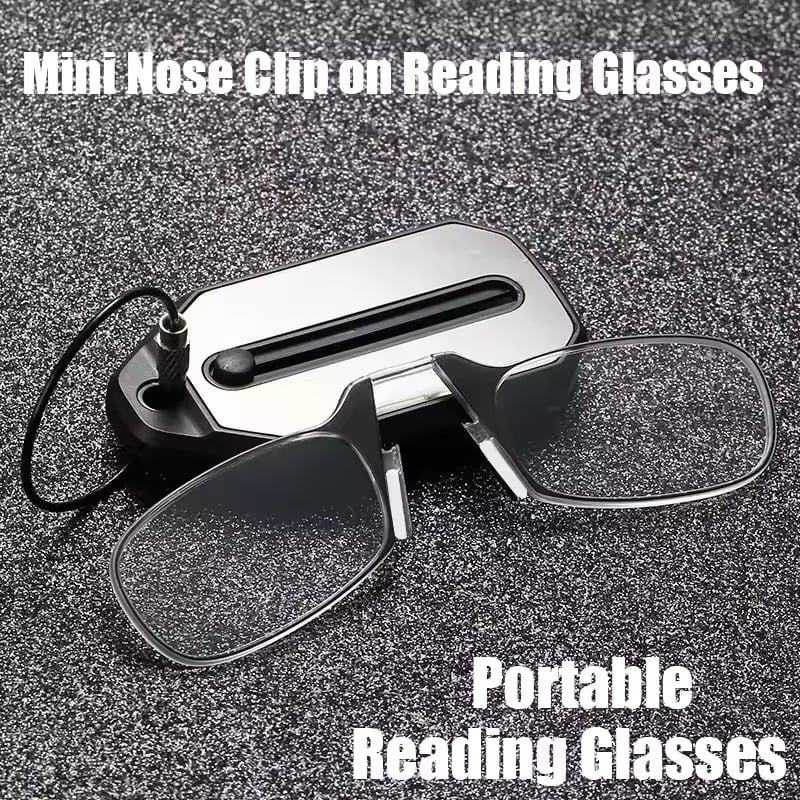 Retractable Nose-Clip Reading Glasses Keychain