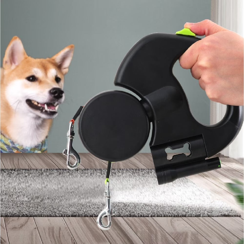 Dual Dog Retractable Leash – 360° Tangle-Free with Separate Controls