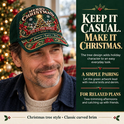 🎄 Christmas Graphic Baseball Cap | 7 Festive Adjustable Styles