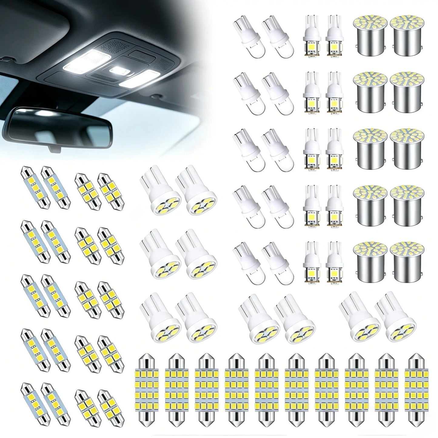 🔥Hot Sale 49% off🌟70 & 42 Pcs Interior Car Light Kit
