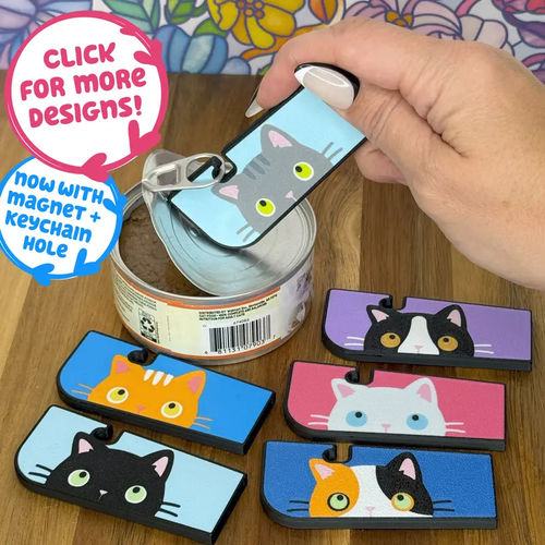 Food can tab opener magnet keychain