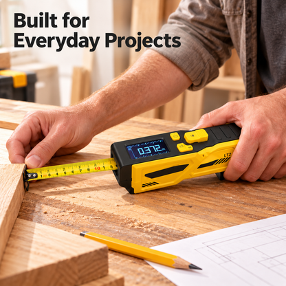📏⚡ Digital Laser Tape Measure with LCD Display | 3-in-1 DIY Measuring & Alignment Tool 🛠️