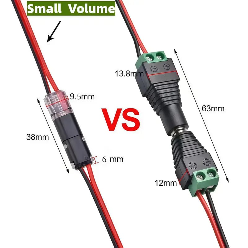 🏆👍🚀Double-Wire Plug-in Connector Led Light Strip Connectors 2 Pin