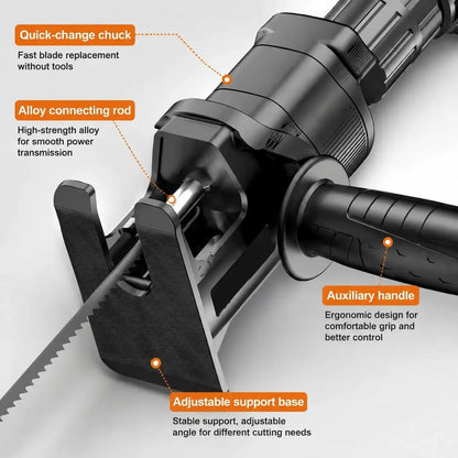 🔧1 Count Reciprocating Saw Attachment for Drill, DIY Tool for Home Renovation, Wood & PVC Cutting Helper