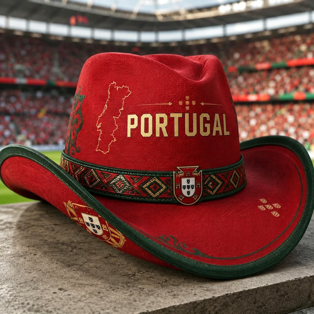 Legendary Nation Cowboy Hat - Premium Embroidered Country Flag Western Hat for Game Day & Festivals