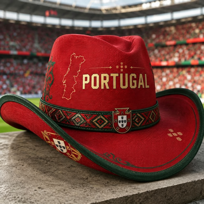 Legendary Nation Cowboy Hat - Premium Embroidered Country Flag Western Hat for Game Day & Festivals