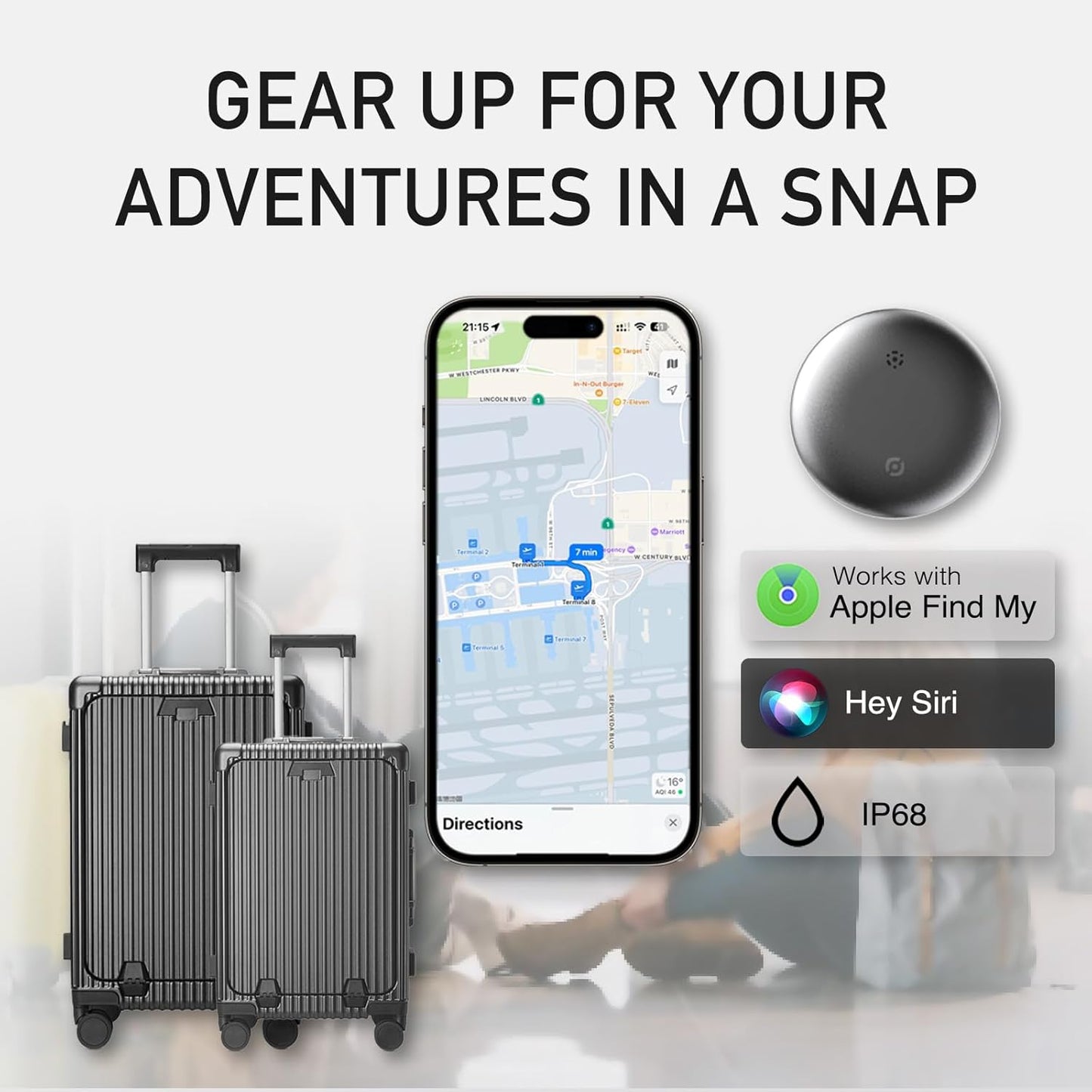 2-Pack AnyTrack Pro Works with Apple Find My (iOS Only) for Worldwide Tracking
