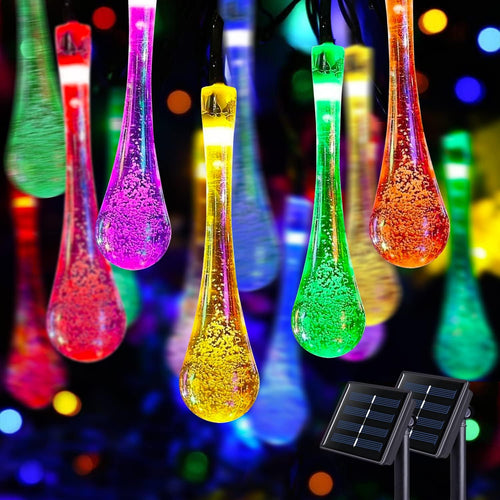 Multi-Color Solar Garden String Lights | Auto On/Off IP44 Waterproof for Patio & Party Decor