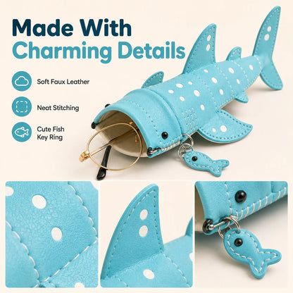 Cute Shark Wide-Mouth Glasses Case