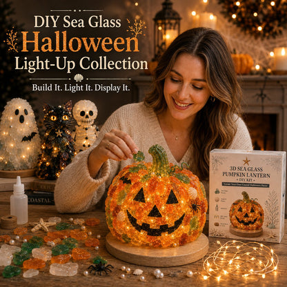 💯⏳49% OFF – 🎃 Beginner-Friendly DIY Lighted Sea Glass Halloween Character Kit Collection | Complete Kit with Sea Glass Pieces, LED Lights & Step-by-Step Guide Included 💕