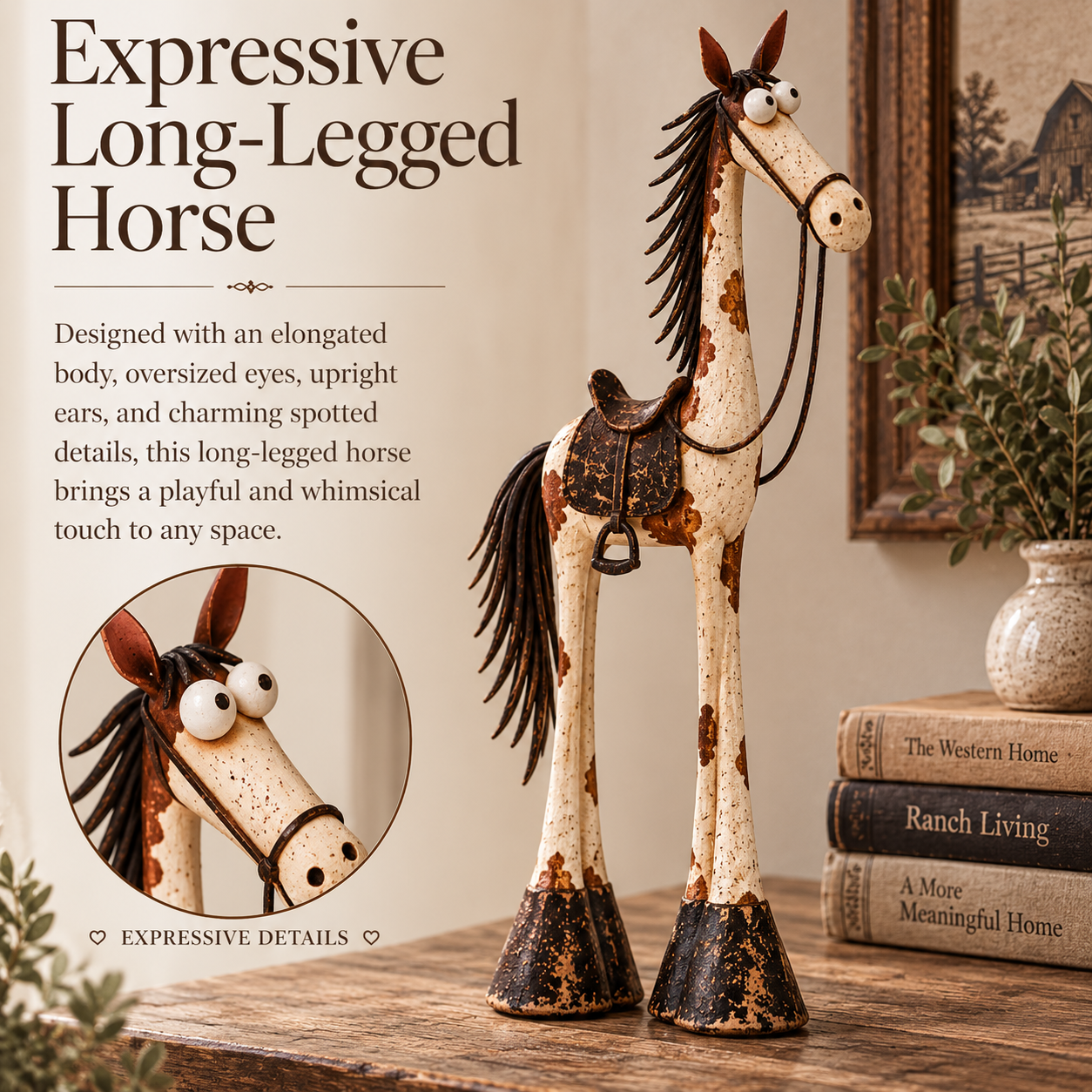 🤠🐴Whimsical Western Cowboy & Horse Figurine Duo