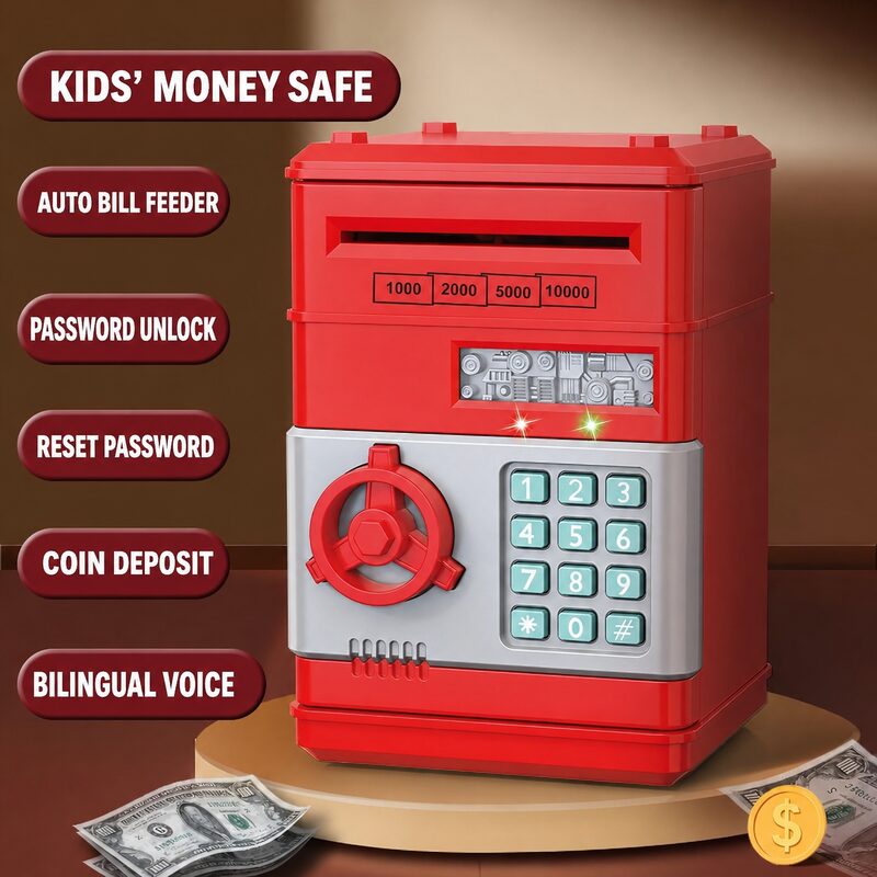 🔥Limited-Time 50% OFF | ✨Kids' Electronic ATM Piggy Bank with Password & Automatic Bill Feeder