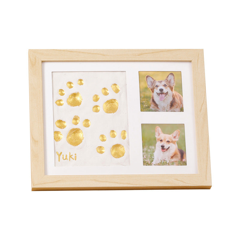 🐾DIY clay paw-print keepsake frame with space for two photos