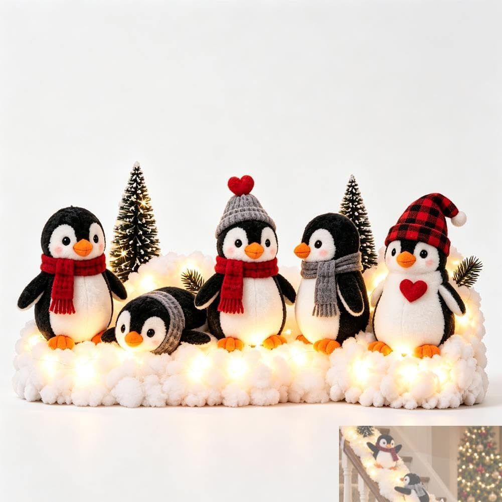 🐧 Penguin Christmas Stair Snow Decor | A Cozy Penguin Christmas Story ✨