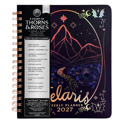 Officially Licensed ACOTAR Velaris 2027 Weekly Planner | Sarah J. Maas Night Court Hardcover Personal Organizer with Iridescent Foil & Stickers
