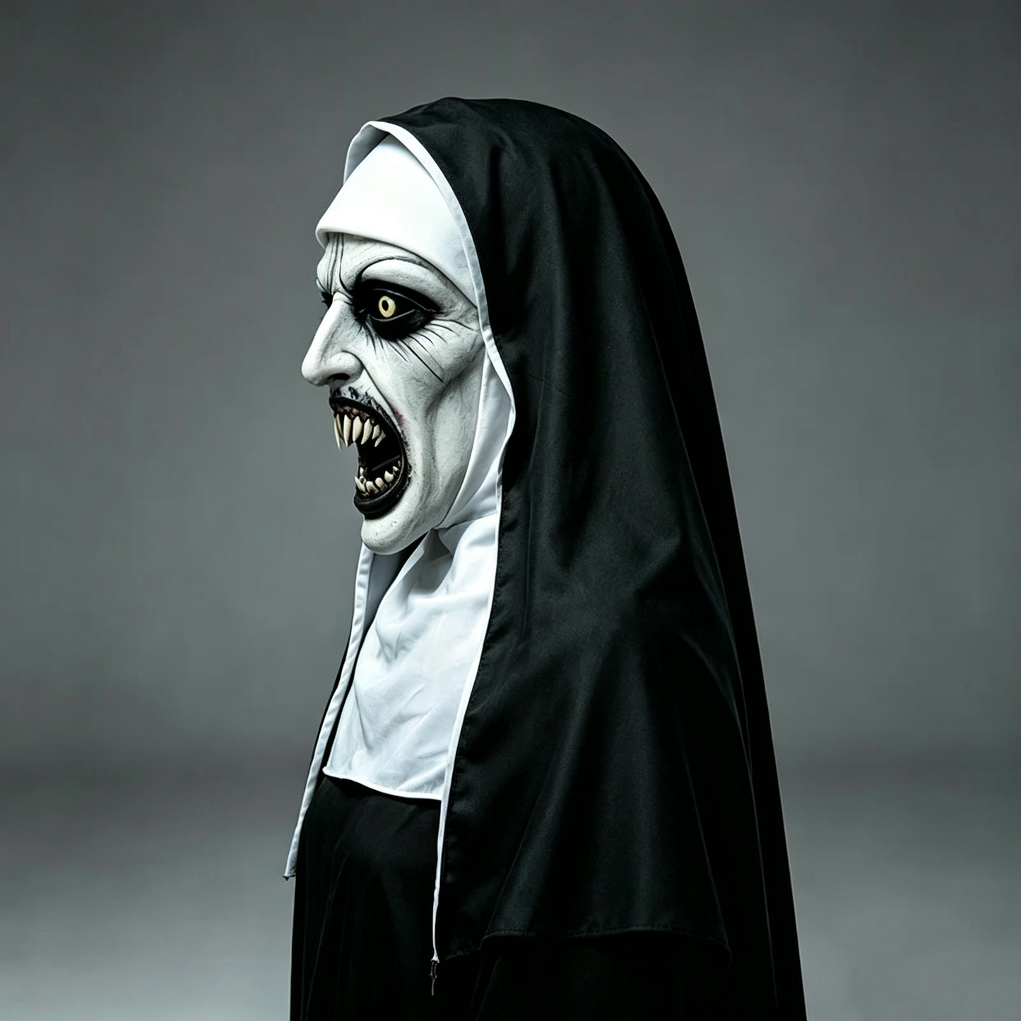 Spooky Qualteus Nun Halloween Mask Latex Handwashable Cosplay Costume Accessory