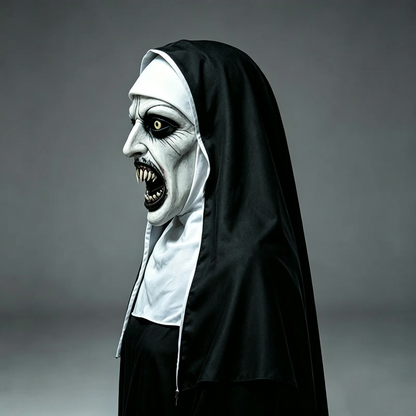 Spooky Qualteus Nun Halloween Mask Latex Handwashable Cosplay Costume Accessory