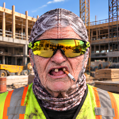 Grinder funny face-print ski mask, light tone
