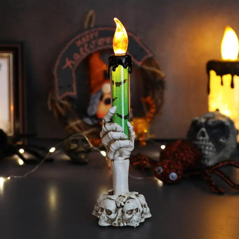 🕯️💀 Halloween Skeleton Hand Candle Holder – Spooky Glow for Every Haunted Home! 🎃👻