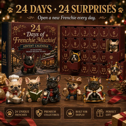 ⏳Last Day 49% OFF – 🐶 24-Day French Bulldog Christmas Advent Calendar | 24 Unique Collectible Frenchie Characters with Different Outfits, Personalities & Daily Holiday Surprises 🎄