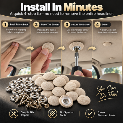 🚗 50-Pack Car Headliner Repair Buttons – Quick DIY Fix for Sagging Roof Liner