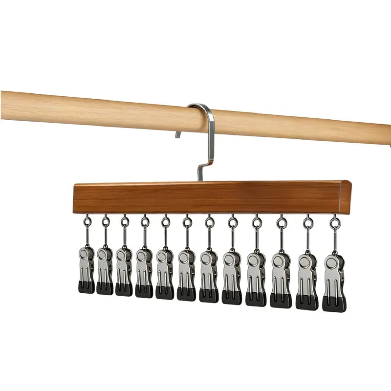 2 Pack Closet Organizer with 12 Clips, Space Saving Hangers for Clothes