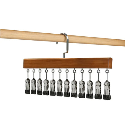 2 Pack Closet Organizer with 12 Clips, Space Saving Hangers for Clothes