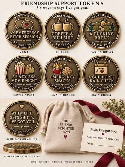 Friendship Support Tokens  | The Ultimate "I've Got Your Back" Gift Set for Besties
