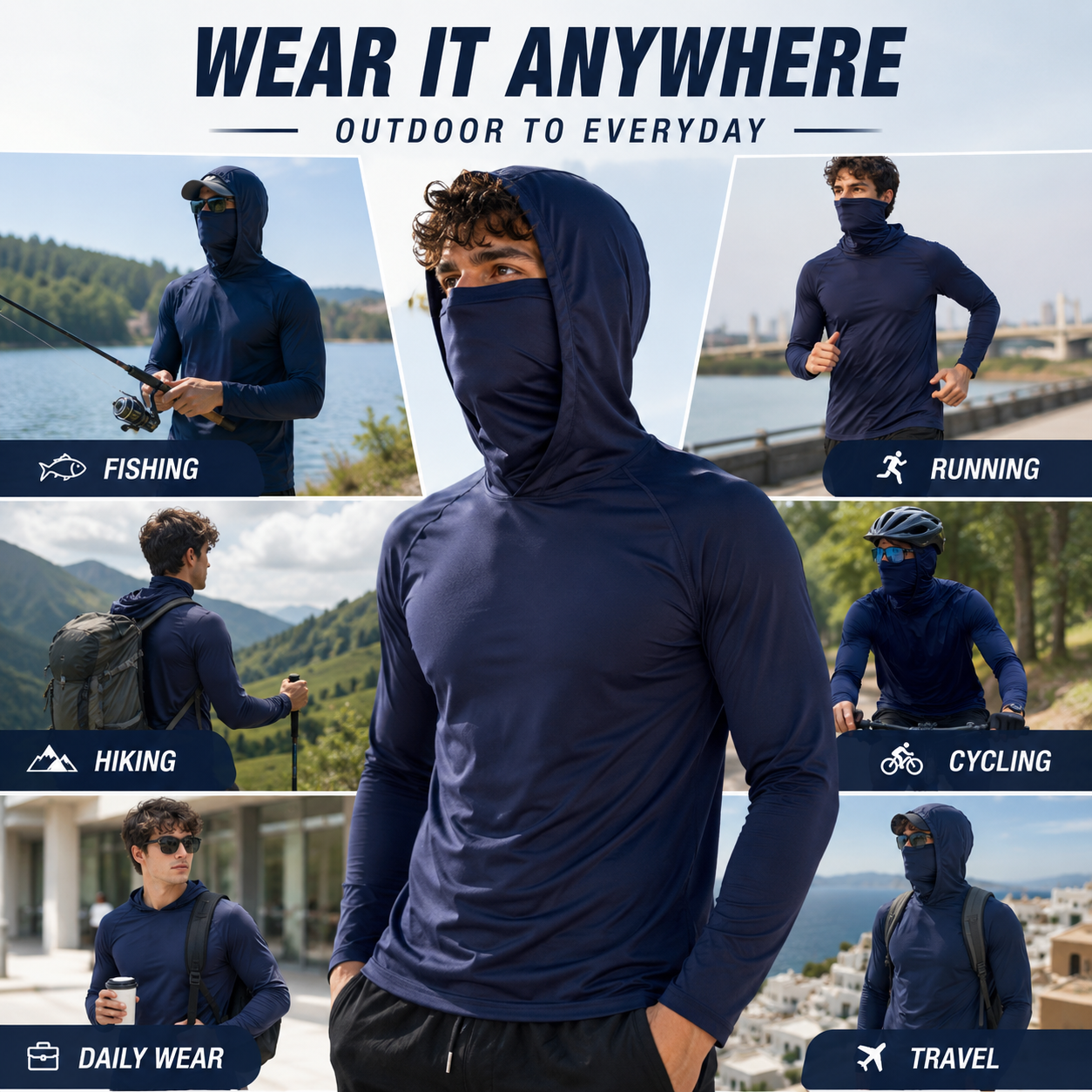 UPF 50+ Protection 6-Pack | Lightweight Active Hoodies for Men – Breathable, Quick-Dry & Built for The Outdoors