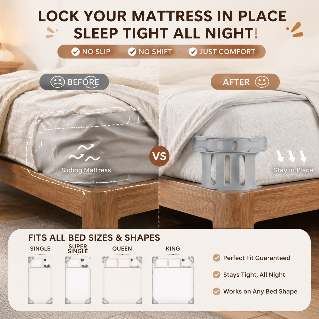 4-Pack Bed Sheet Tie-Down Straps, Suitable For Mattresses Of Various Sizes