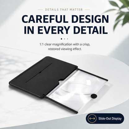 👁️ 3D HD Phone Screen Enlarger – Foldable Eye-Protection Magnifier Stand for Videos & Gaming 📱✨