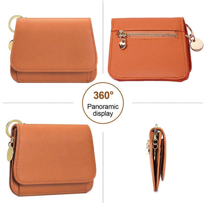 💖🌹RFID Short Wallets for Women – Fashionable Card Holder with Key Ring & Coin Purse