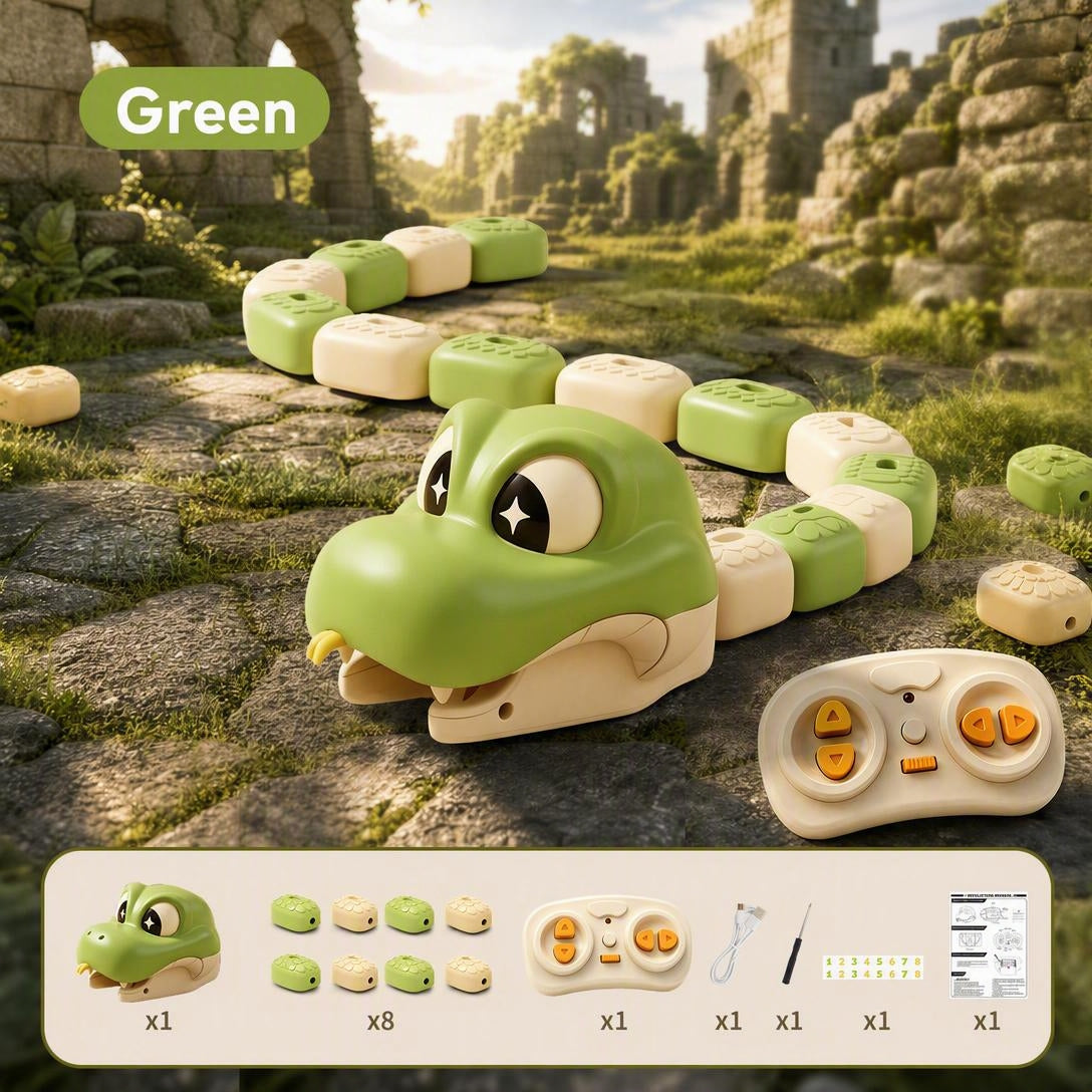 Remote Control Snake Toy with Magnetic Blocks