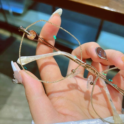 🌟WOMEN'S DIAMOND RIMLESS ANTI-BLUE LIGHT PRESBYOPIA GLASSES