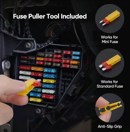 🚗Professional 306PCS Automotive Fuse Assortment with Circuit Tester & Puller
