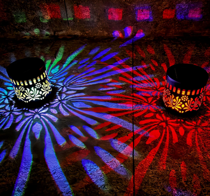 🎇Solar Mandala Wall Light Outdoor Garden Fence Projector Lamp Patio Ambient Decor