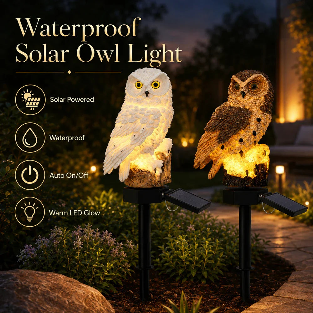 Brighten your garden path today Solar Owl Pathway Light